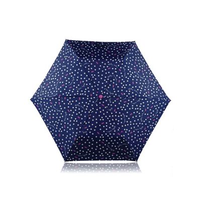 Mini navy 'Vintage Dog Dot' telescopic umbrella